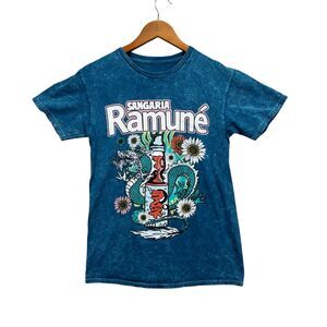 Sangaria Ramune Japanese Soft Drink Blue Acid Wash Dragon T Shirt Anime Tee S